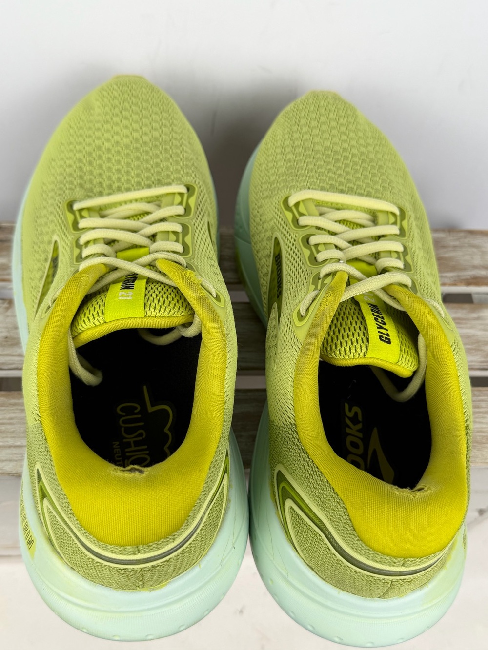 Brooks Glycerin 21 running shoes in vibrant Lovebird Pale Yellow men’s size 10.5 - Picture 7 of 13
